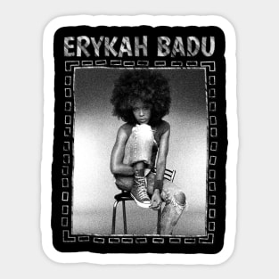 WHITE ART - ERYKAH BADU STYLE Sticker